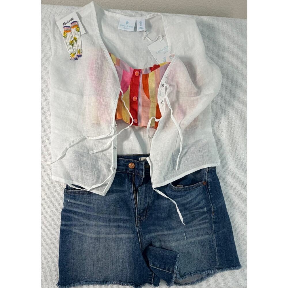 Summer Bundle, Farm Rio Bandeau, Madewell Shorts+ 2 more, Small/Med